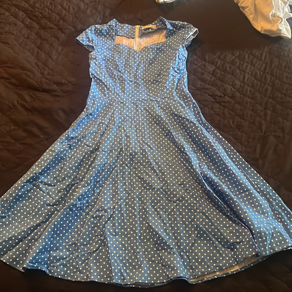 Women’s Muadress polka dot dress very great condition size medium!